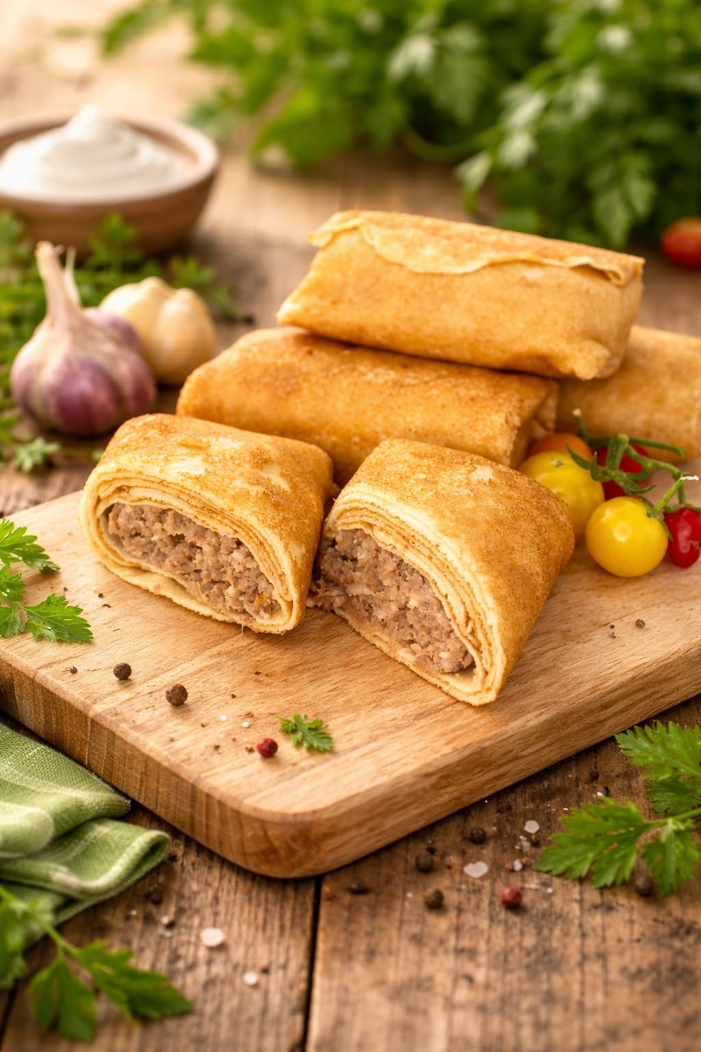 Блинчики с мясом